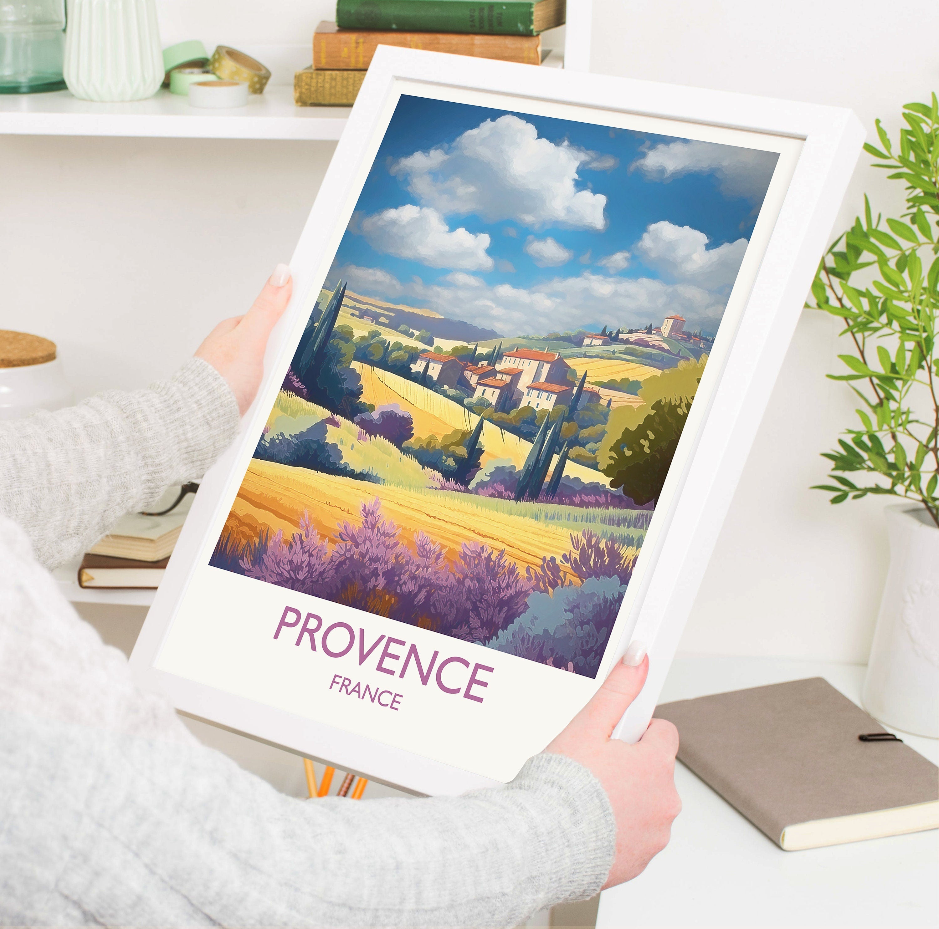 Provence Poster, Travel Print of Provence, France, Wall Art, Travel Gift NQ Media Designs