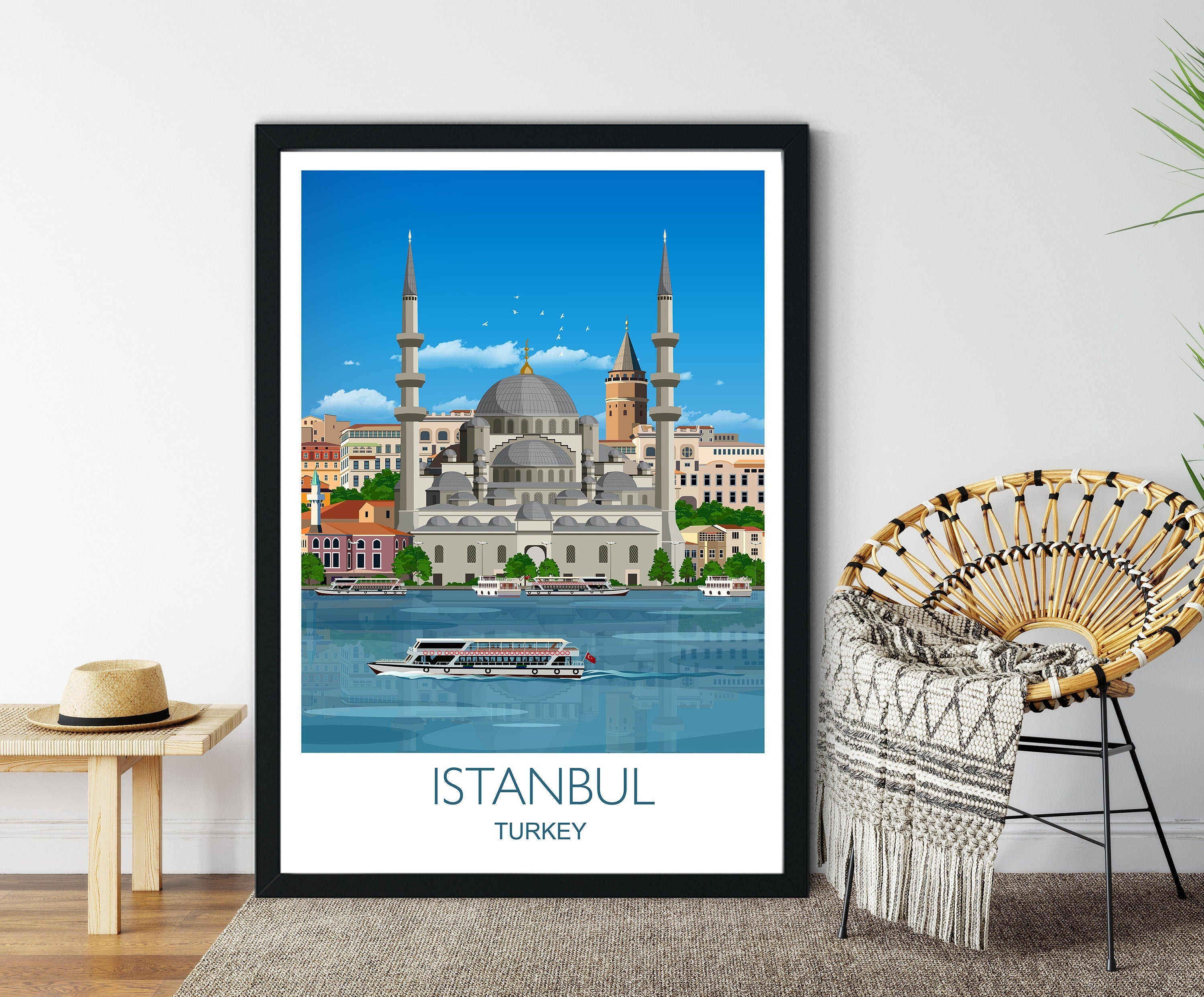 Istanbul Travel Poster Travel Print of Istanbul, Istanbul Poster, Turkey, Turkey Poster NQ Media Designs
