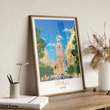 Seville Travel Print, Travel Poster of Seville, Seville Poster, Spain, Spain Poster NQ Media Designs