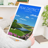 Travel Poster of Peak District, Travel Print of Peak District, England, UK, Travel Poster, Peak District Print NQ Media Designs