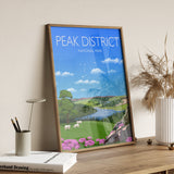 Travel Poster of Peak District, Travel Print of Peak District, England, UK, Travel Poster, Peak District Print NQ Media Designs