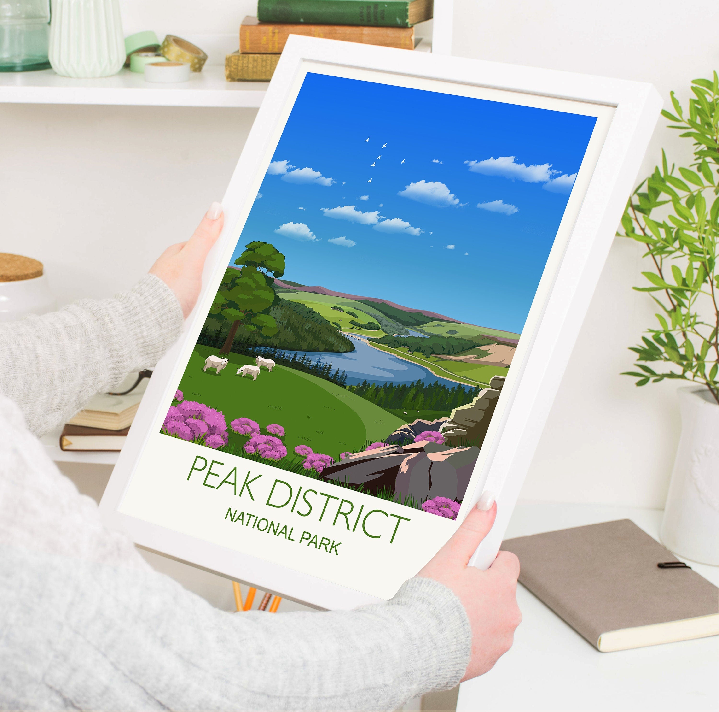 Peak District Travel Print, Travel Poster of Peak District, National Park, England ,Travel Poster, Peak District Print NQ Media Designs