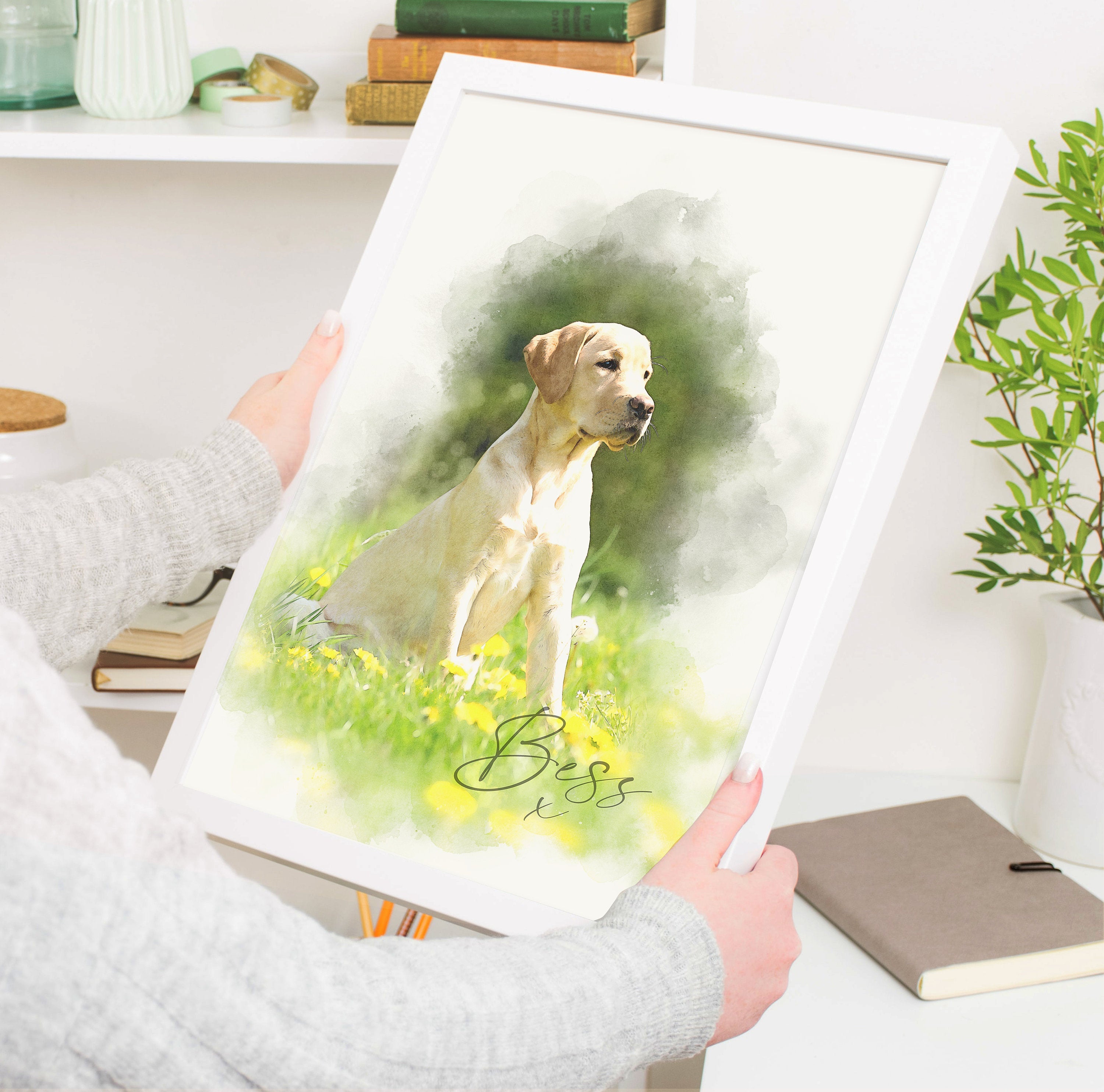 Personalised Watercolour Pet Portrait, Personalised Pet print, Pet Lover Gift NQ Media Designs