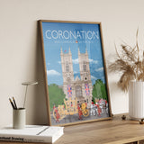 Coronation Print, Coronation Poster, Westminster Abbey, London UK, King Charles III, UK Travel Poster, Commemorative Coronation Print NQ Media Designs