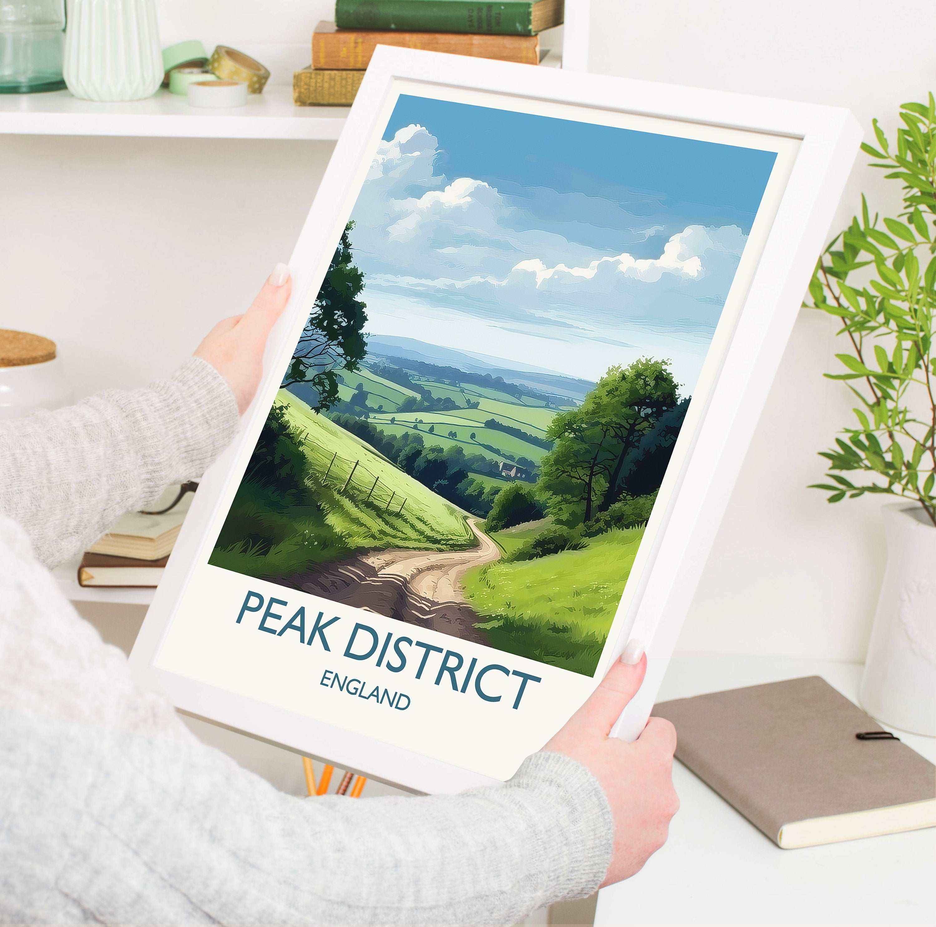Peak District Poster, Travel Print of Peak District, National Park, England, UK, Travel Gift NQ Media Designs
