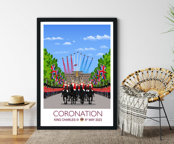 Coronation Poster of London , King Charles III Coronation Print, City of London, UK, Buckingham Palace Poster