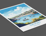 Devon Travel Print, Travel Poster of Devon, England, Devon Art, Devon Gift, Wall Art Print NQ Media Designs