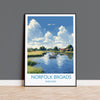 Norfolk Broads Travel Print, Travel Poster of Norfolk Broads, England, Norfolk Art, Norfolk Broads Gift, Wall Art Print