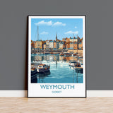 Weymouth Travel Print, Travel Poster of Weymouth, Dorset, England, Dorset Coast Art, Dorset Gift, Wall Art Print NQ Media Designs