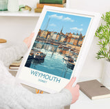 Weymouth Travel Print, Travel Poster of Weymouth, Dorset, England, Dorset Coast Art, Dorset Gift, Wall Art Print NQ Media Designs