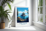 Lake Tahoe Poster, Travel Print of Lake Tahoe, Sierra Nevada, USA, Travel Gift NQ Media Designs