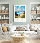 Cornwall Travel Poster, Travel Print of Cornwall, England, Cornwall Art, Cornwall Gift, Wall Art Print NQ Media Designs