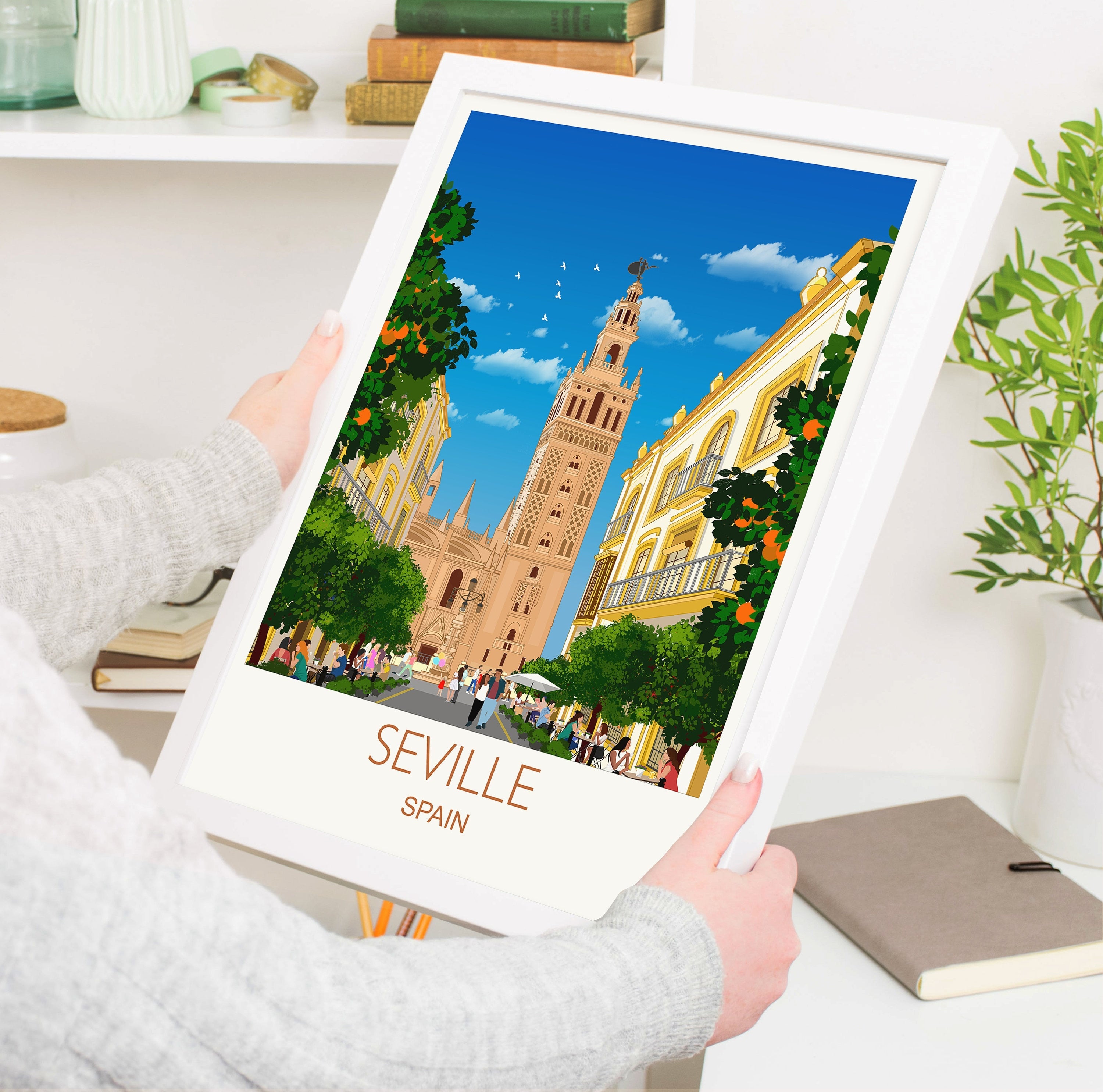 Seville Travel Print, Travel Poster of Seville, Seville Poster, Spain, Spain Poster NQ Media Designs