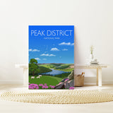 Travel Poster of Peak District, Travel Print of Peak District, England, UK, Travel Poster, Peak District Print NQ Media Designs