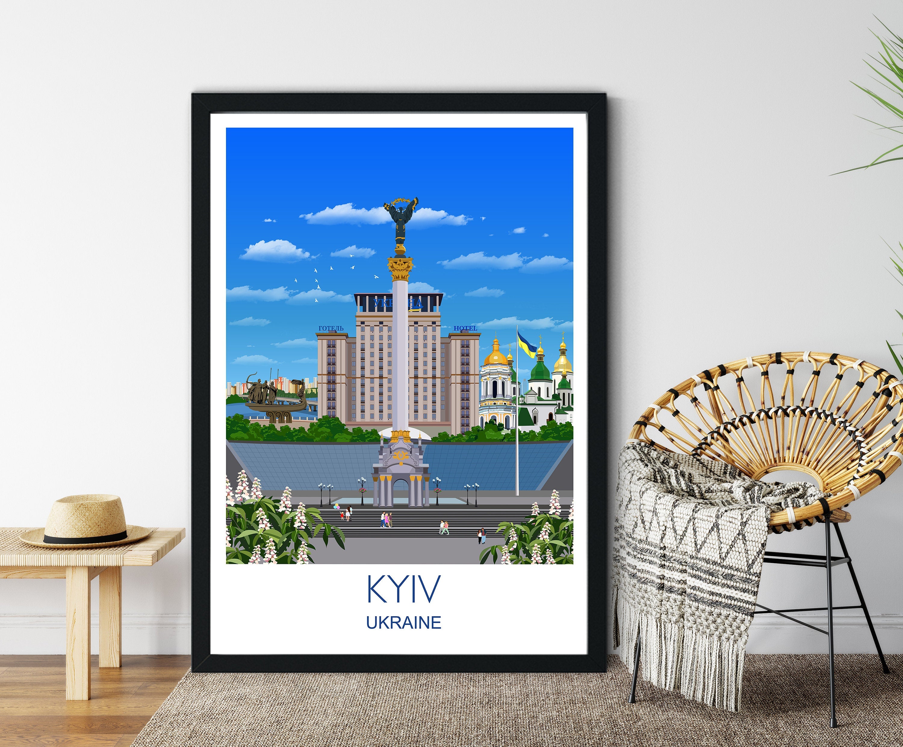 Kyiv Travel Print, Travel Poster of Kyiv, Ukraine, Ukraine Poster, Travel Gift, Kyiv Gift NQ Media Designs