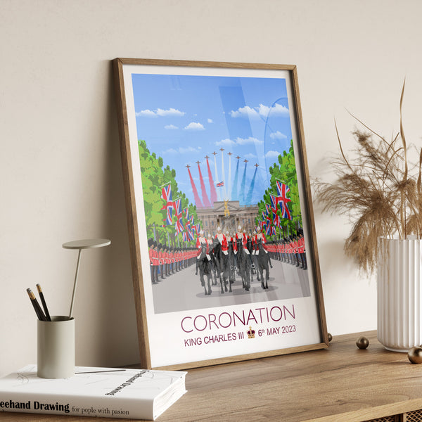 Coronation Poster of London , King Charles III Coronation Print, City of London, UK, Buckingham Palace Poster