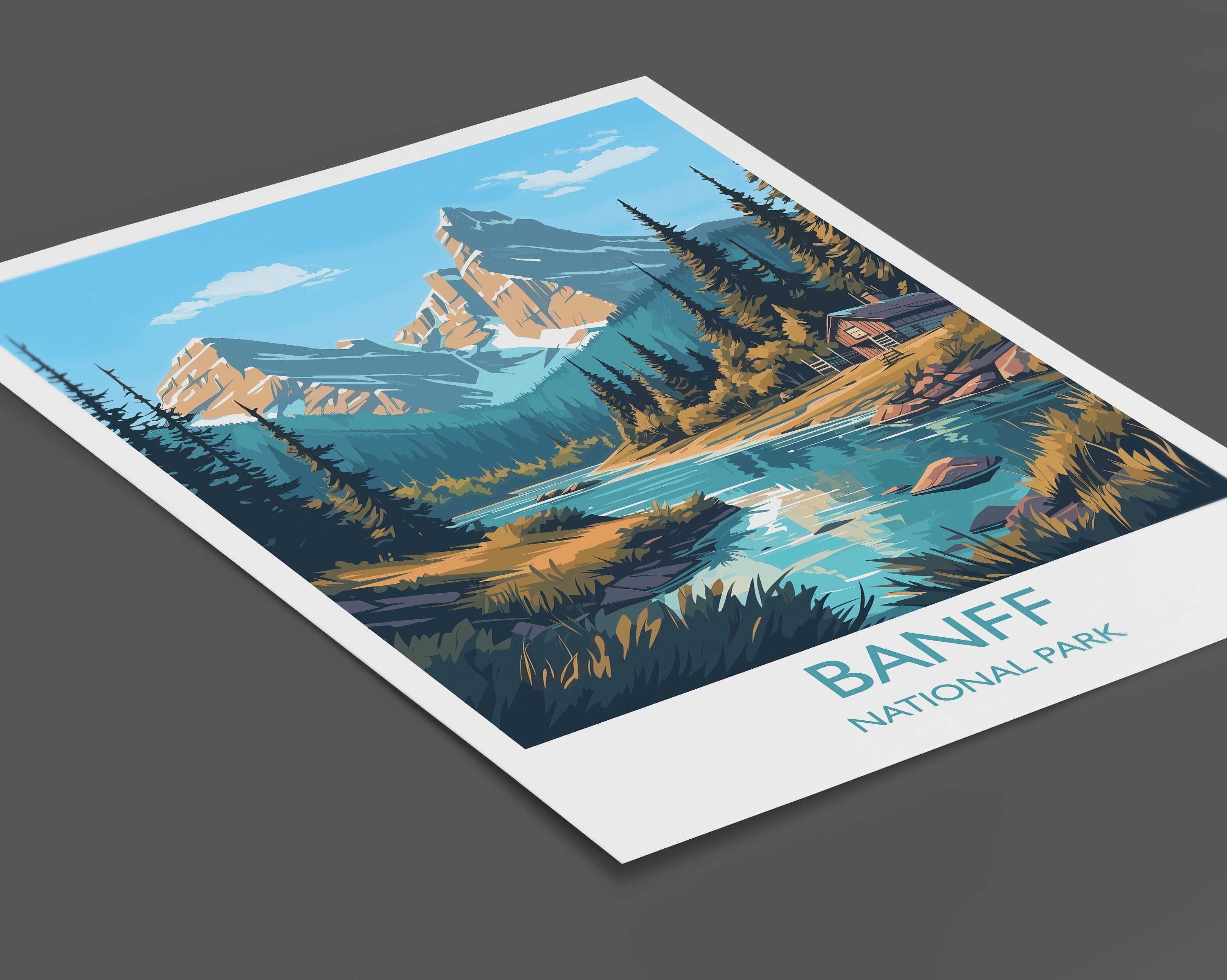 Banff Poster, Travel Print of Banff National Park, Canada, Travel Gift NQ Media Designs