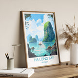 Ha Long Bay Travel Print, Travel Poster of Ha Long Bay, Vietnam, Asia, Ha Long Bay Gift, Vietnam Gift, Wall Art Print NQ Media Designs