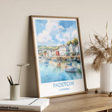 Padstow Travel Poster, Travel Print of Padstow, Cornwall, England, Cornwall Art, Padstow Gift, Wall Art Print NQ Media Designs