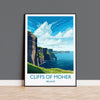 Cliffs of Moher Poster, Travel Print of Cliffs of Moher, Ireland, Travel Gift NQ Media Designs