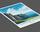 Cliffs of Moher Poster, Travel Print of Cliffs of Moher, Ireland, Travel Gift NQ Media Designs