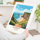 Dorset Travel Print, Travel Poster of Dorset, England, Dorset Coast Art, Dorset Gift, Wall Art Print NQ Media Designs