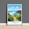 Cornwall Travel Print, Travel Poster of Cornwall, England, Cornwall Art, Cornwall Gift, Wall Art Print NQ Media Designs