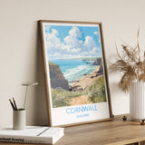 Cornwall Travel Poster, Travel Print of Cornwall, England, Cornwall Art, Cornwall Gift, Wall Art Print NQ Media Designs