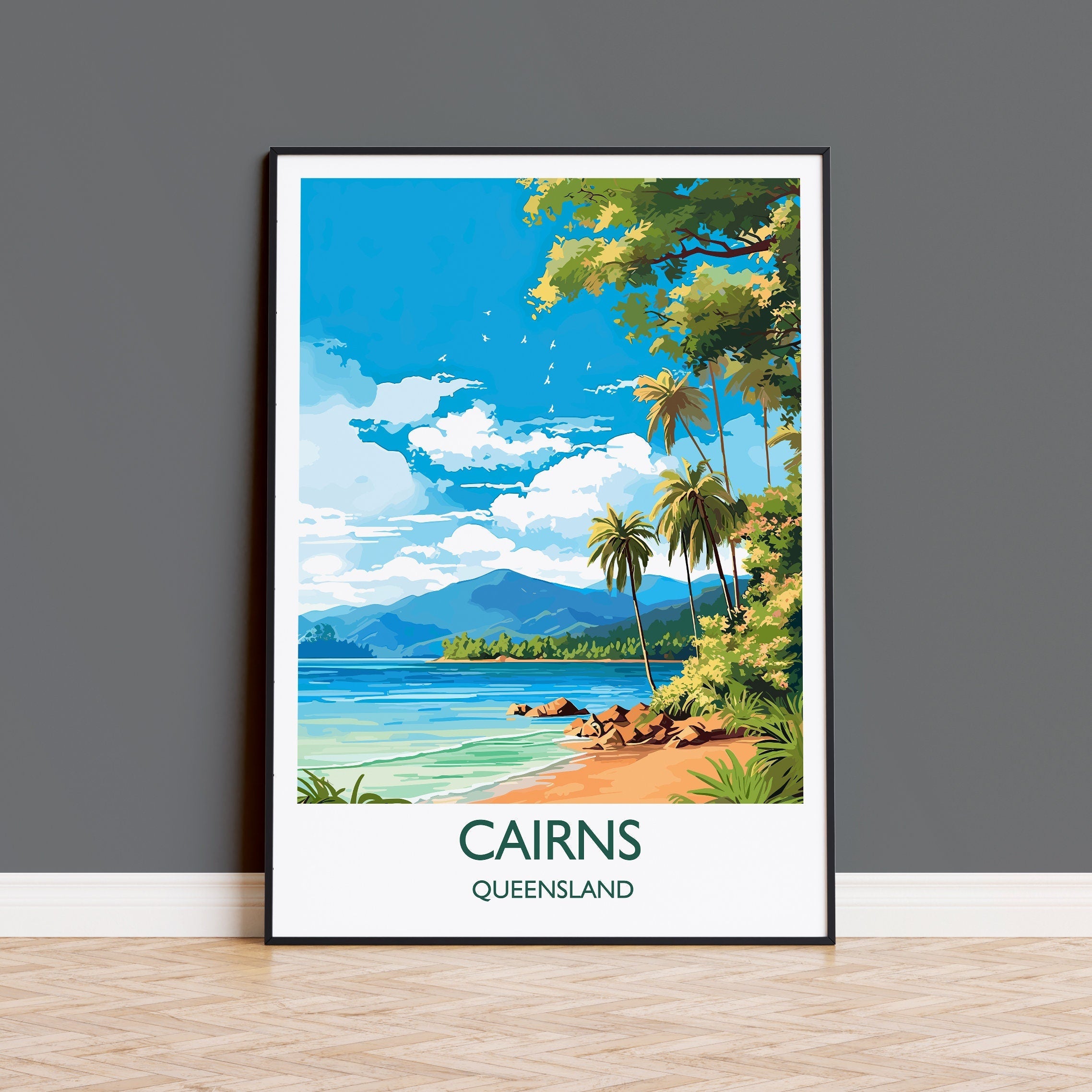 Cairns Poster, Travel Print of Cairns, Queensland, Australia, Travel Gift NQ Media Designs