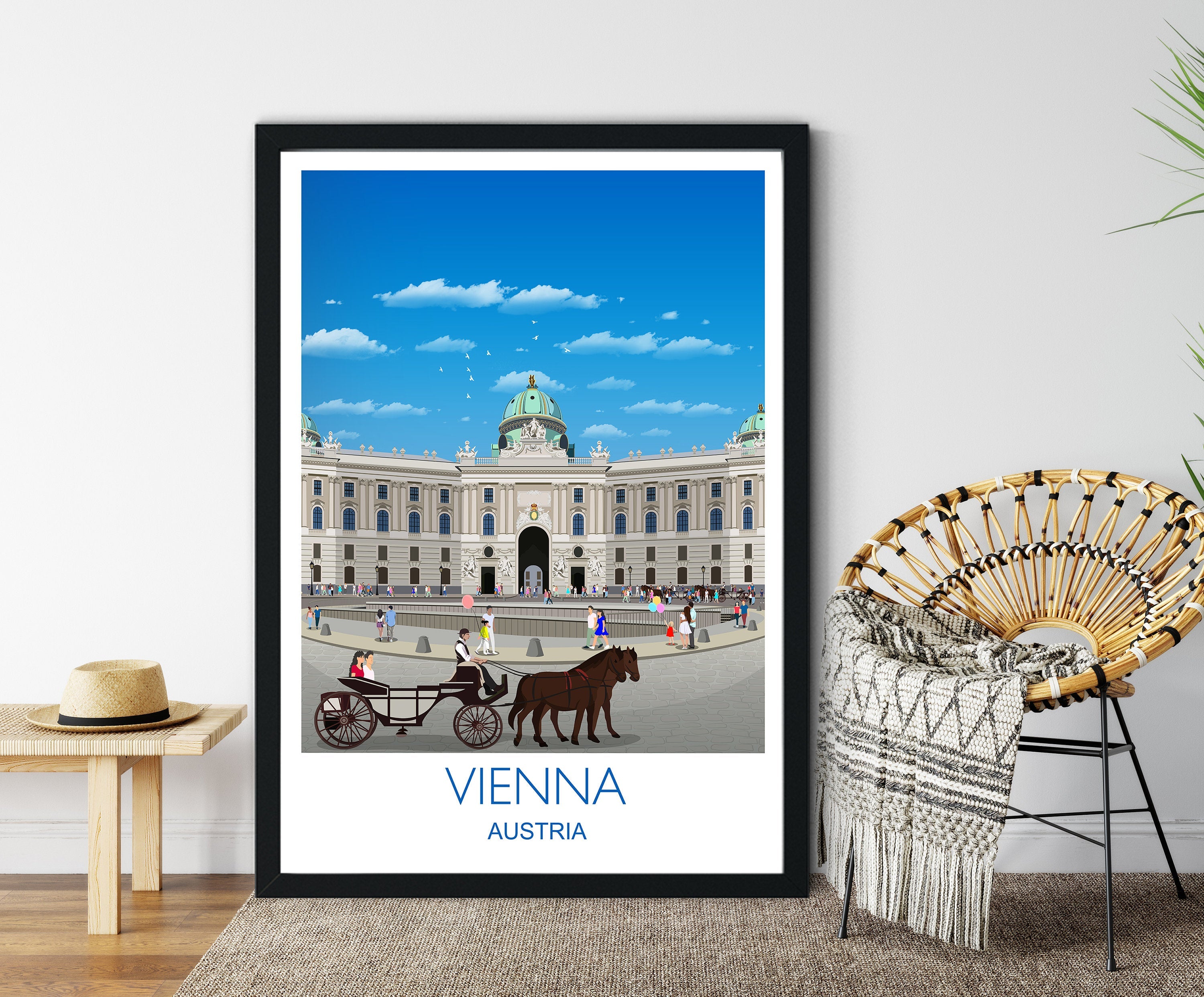 Vienna Travel Poster, Travel Print of Vienna, Vienna Poster, Austria, Vienna Travel Gift, Hofburg Gift NQ Media Designs