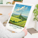Glastonbury Travel Print, Travel Poster of Glastonbury, Somerset, England, Glastonbury Art, Somerset Gift, Wall Art Print NQ Media Designs
