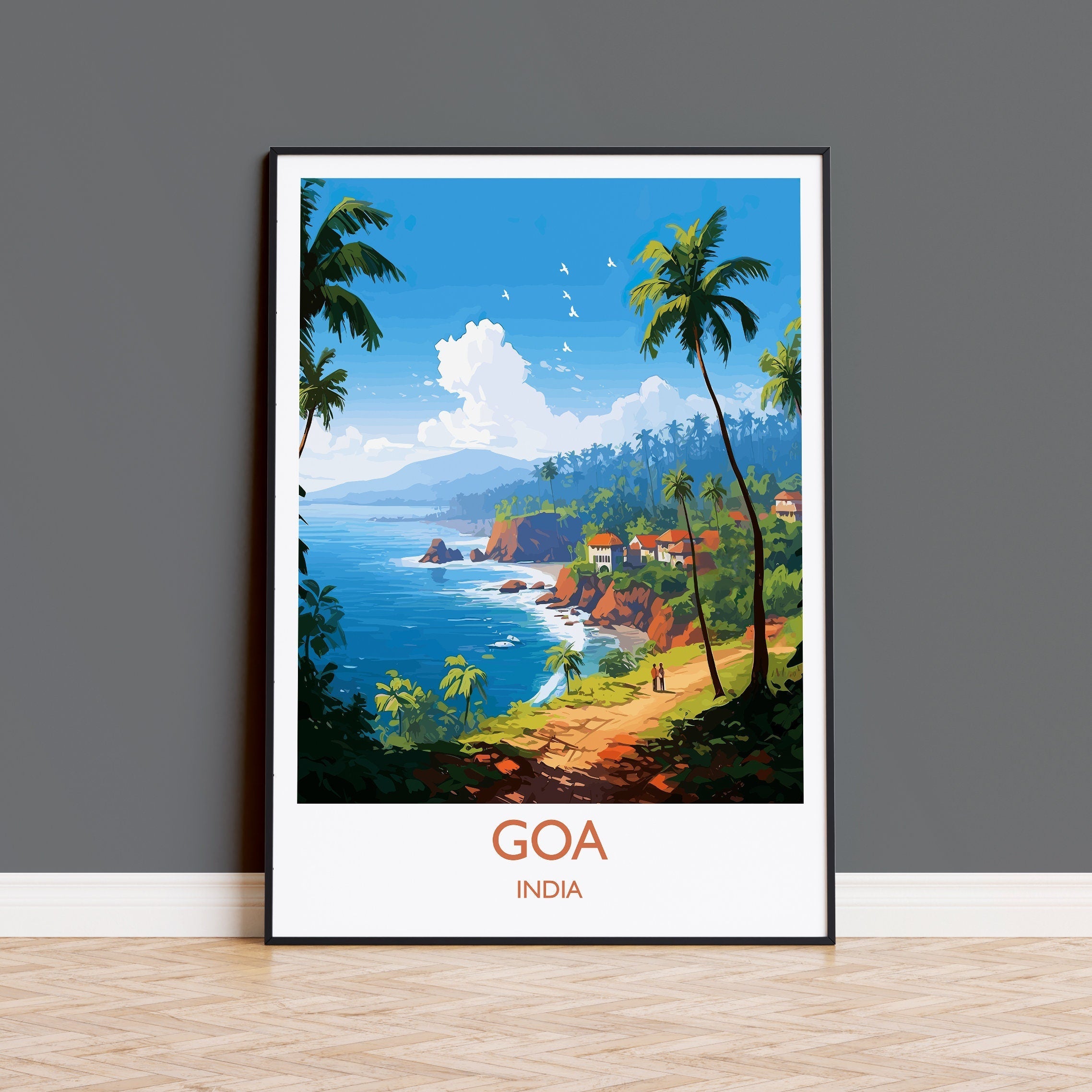Goa Travel Print, Travel Poster of Goa, India, Goa Art, Goa Gift, Wall Art Print NQ Media Designs