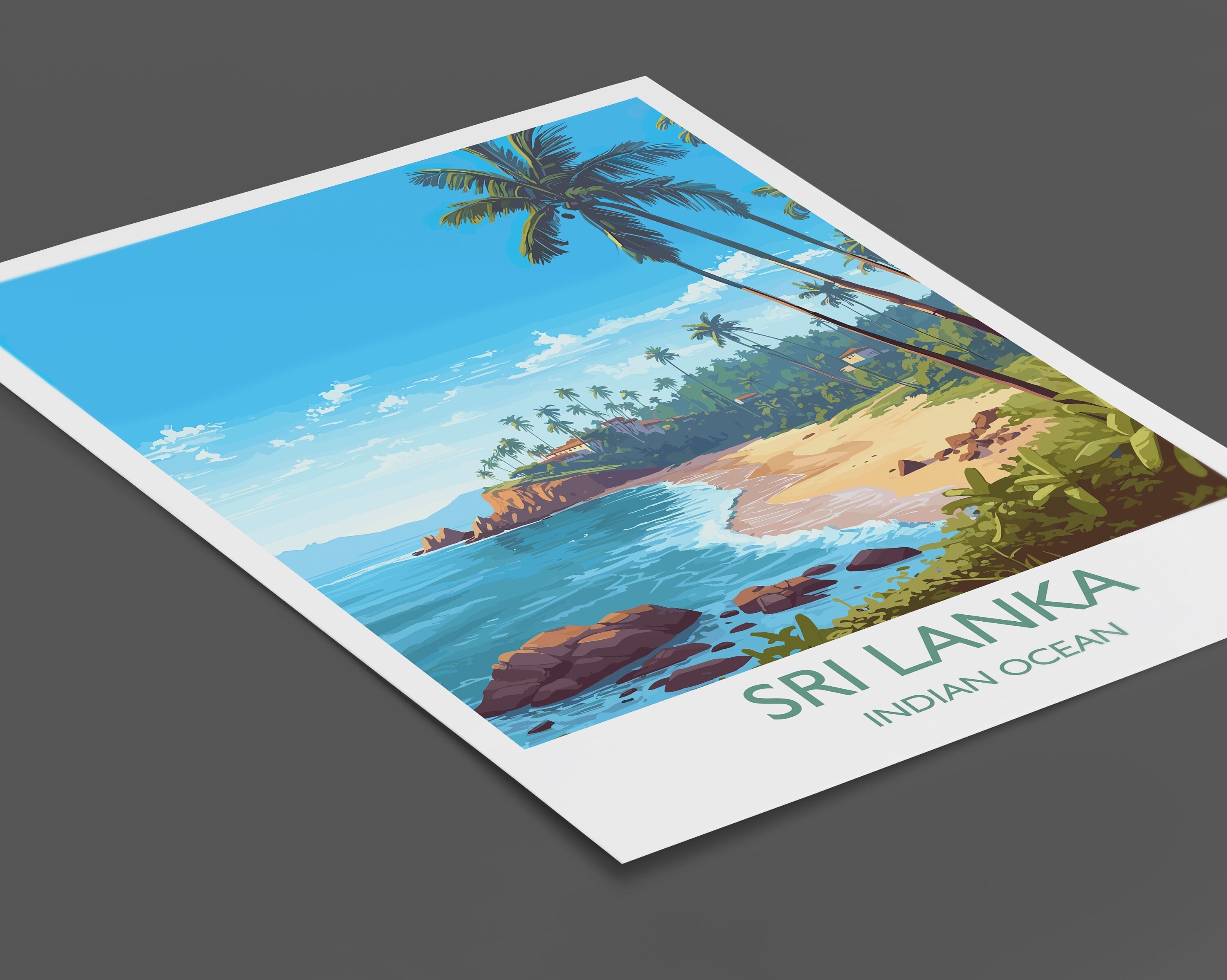 Sri Lanka Travel Print, Travel Poster of Sri Lanka, Indian Ocean, Sri Lanka Gift, Wall Art Print NQ Media Designs