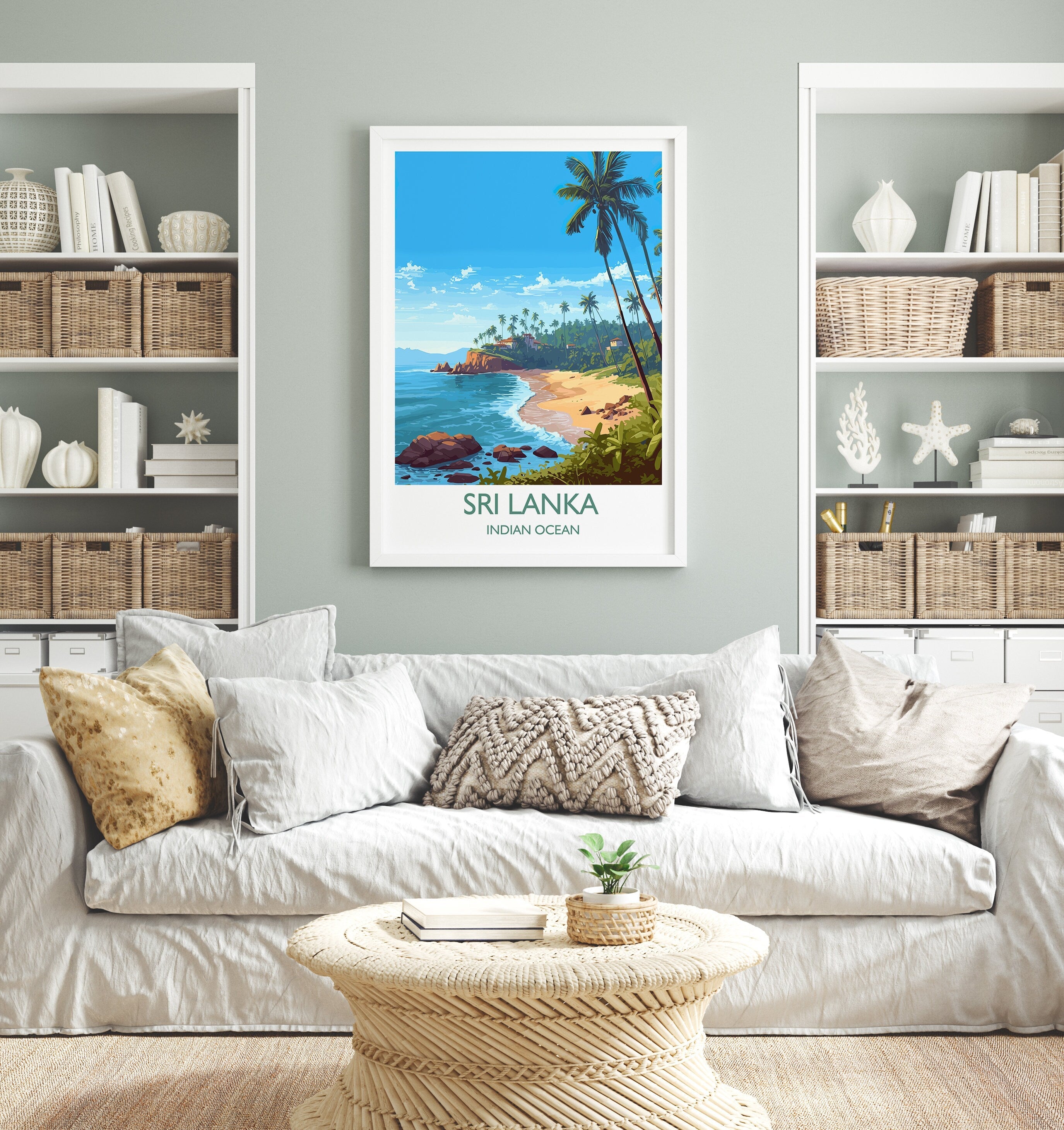 Sri Lanka Travel Print, Travel Poster of Sri Lanka, Indian Ocean, Sri Lanka Gift, Wall Art Print NQ Media Designs