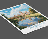 Cambridge Travel Print, Travel Poster of Cambridge, Cambridgeshire, England, Cambridge Art, UK Gift, Wall Art Print NQ Media Designs