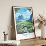 Vietnam Travel Print, Travel Poster of Vietnam, Asia, Vietnam Art, Vietnam Gift, Wall Art Print NQ Media Designs