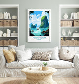 Ha Long Bay Travel Print, Travel Poster of Ha Long Bay, Vietnam, Asia, Ha Long Bay Gift, Vietnam Gift, Wall Art Print NQ Media Designs
