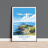 Anglesey Travel Poster, Anglesey Travel Print, Wales, Welsh Art, Anglesey Gift, Wall Art Print NQ Media Designs
