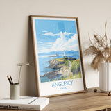 Anglesey Travel Poster, Anglesey Travel Print, Wales, Welsh Art, Anglesey Gift, Wall Art Print NQ Media Designs