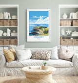 Anglesey Travel Poster, Anglesey Travel Print, Wales, Welsh Art, Anglesey Gift, Wall Art Print NQ Media Designs
