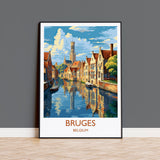 Bruges Poster, Travel Print of Bruges, Belgium, Travel Gift NQ Media Designs