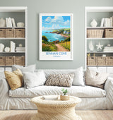 Sennan Cove Travel Poster, Travel Print of Sennan Cove, England, Cornwall Art, Cornwall Gift, Wall Art Print NQ Media Designs