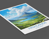 Highlands Poster, Travel Print of Highlands, Scotland, UK, Travel Gift NQ Media Designs