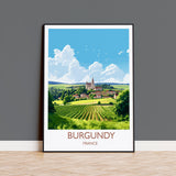 Burgundy Poster, Travel Print of Burgundy, Wine Region, France, Europe, Travel Gift NQ Media Designs