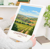 Champagne Poster, Travel Print of Champagne, Wine Region, France, Europe, Travel Gift NQ Media Designs