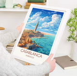 Casablanca Travel Print, Travel Poster of Casablanca, Morocco, Casablanca Art, Casablanca Gift, Wall Art Print NQ Media Designs