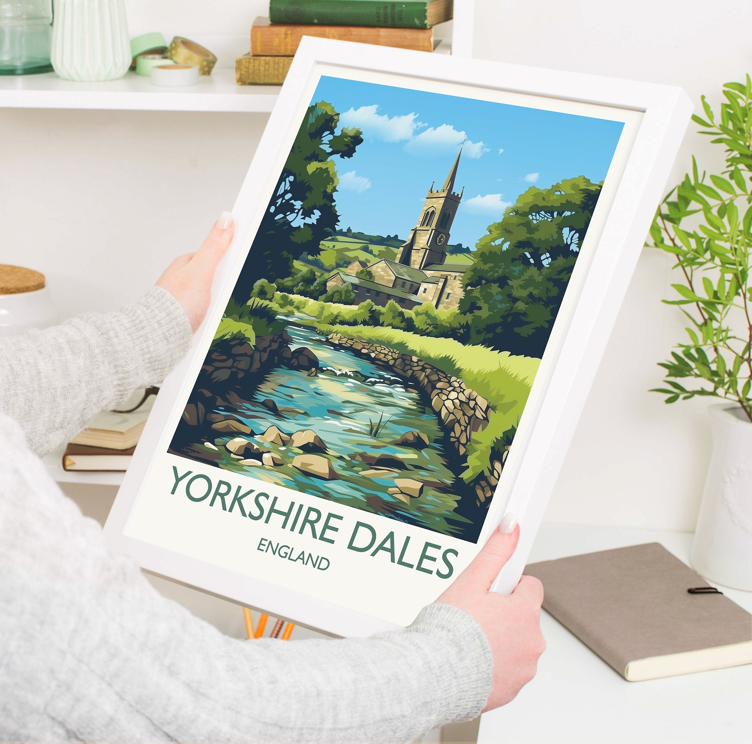 Yorkshire Dales Travel Poster, Travel Print of Yorkshire Dales,England, Yorkshire Dales Art, Yorkshire Dales Gift, Wall Art Print NQ Media Designs