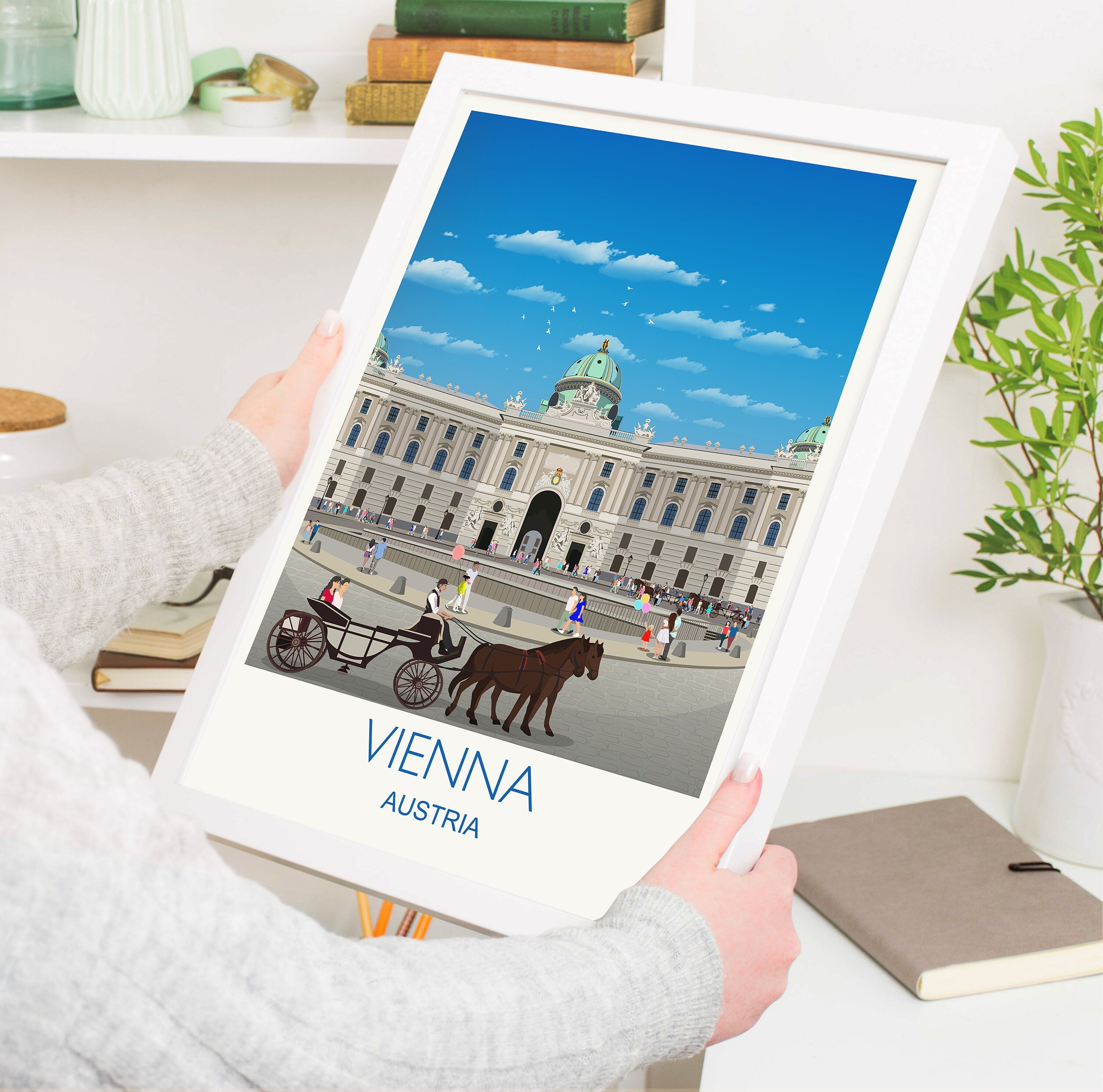 Vienna Travel Poster, Travel Print of Vienna, Vienna Poster, Austria, Vienna Travel Gift, Hofburg Gift NQ Media Designs