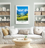 Switzerland Travel Poster, Travel Print of Switzerland, Alps, Swiss Art, Switzerland Gift, Wall Art Print NQ Media Designs