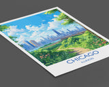 Chicago Travel Poster, Travel Print of Chicago, Illinois, USA Gift, Wall Art Print NQ Media Designs